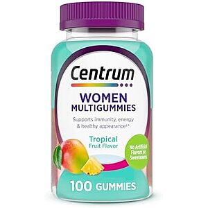 Select Accts: 100-Ct Centrum Women's Multivitamin Gummies (Tropical Fruit) $3.05 w/ S&S
