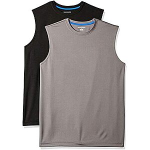 Prime Members: 2-Pk Amazon Essentials Men's Active Sleeveless Top (Select Sizes) from $5 w/ S&S & More