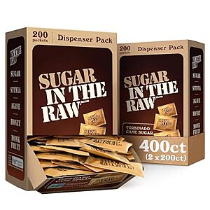 2-Pk 200-Ct Sugar In The Raw Turbinado Cane Sugar Packets $8.35 w/ S&S