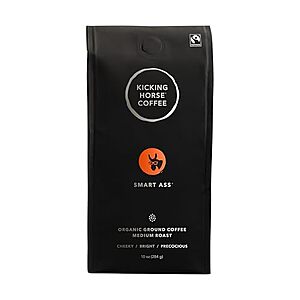 10-Oz Kicking Horse Organic Medium Roast Ground Coffee (Smart Ass) $5.10 w/ S&S