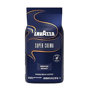 2.2-lb Lavazza Super Crema Whole Bean Coffee (Medium Espresso Roast) $13.30 w/ S&S