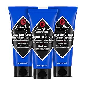 3-Pk 2.6-Oz Jack Black Men's Supreme Cream Triple Cushion Shave Lather