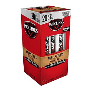 Select Accounts: 20-Pack 0.92-Oz Jack Link's Beef Sticks (Original) $9.60 w/ S&S
