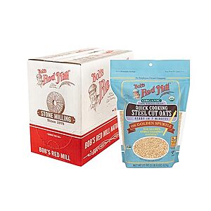 4-Pk 22-Oz Bob's Red Mill Organic Quick Cooking Steel Cut Oats $12.70 w/ S&S