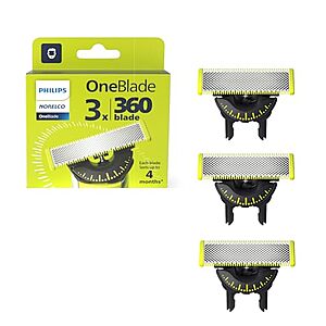 Select Accts: 3-pk Philips Norelco OneBlade 360 Replacement Blades $23.95 & More w/ S&S