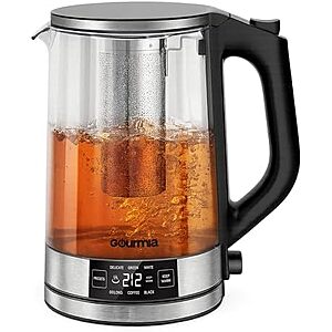 Gourmia 1.7L Glass Electric Digital Display Kettle w/ Removable Tea Infuser