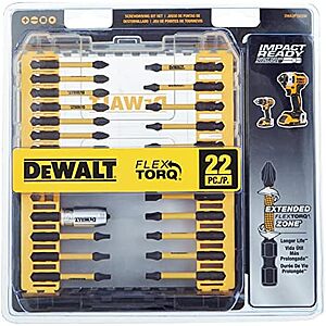 22-Pc DeWALT FlexTorq Impact Driver Bit Set (DWA2FTS22IR)