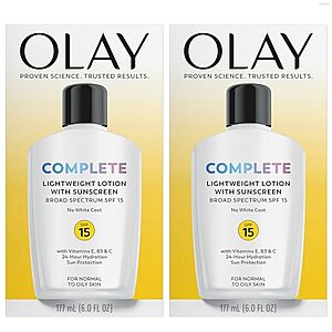 2-Pk 6-Oz Olay Complete Face Moisturizer Lotion w/ SPF 15 $11.05 w/ S&S