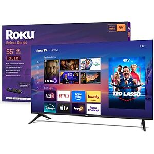 55" Roku 55R5D5 Select Series 4K 60Hz QLED Smart TV (2026) $230 + Free S&H