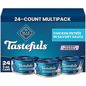 Select Accts: 24-Ct 3-Oz Blue Buffalo Tastefuls Chicken Tender Morsels Wet Cat Food $14.25 w/ S&S