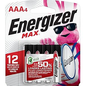 4-pk Energizer MAX AAA Batteries