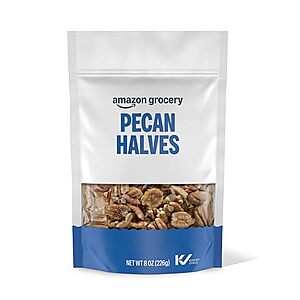 Prime Members: 8-Oz Amazon Grocery Pecan Halves $3.80 w/ S&S + Free S&H