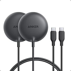 2-Pk Anker Zolo Magnetic Qi2 Certified 15W Wireless Charging Pad (Black or White)
