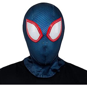 MARVEL Miles Morales Official Youth Deluxe Spandex Mask w/ Molded Eyes