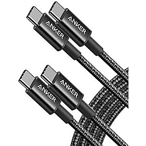 Prime: 2-pk 6' Anker 60W USB-C to USB-C Fast Charging Cable $8 + Free S&H