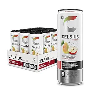 Prime Members: 12-Pk 12-Oz Celsius Sparkling Energy Drink (Fuji Apple Pear) $11.95 w/ S&S + Free S&H