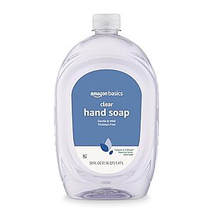 Prime Members: 50-Oz Amazon Basics Clear Liquid Hand Soap Refill (Gentle & Mild) $2.70 w/ S&S + Free S&H