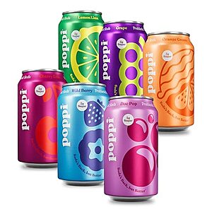 Prime Members: 12-Pk 12-Oz Poppi Prebiotic Soda (Crowd Pleasers) $13.40 w/ S&S + Free S&H