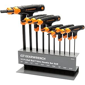 10-Pc GEARWRENCH SAE Ball End T-Handle Hex Key Set