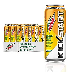 12-Ct 16oz. Mountain Dew Kickstart Juice Drink (various flavors) $12.80 w/ S&S