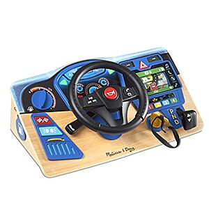 Melissa & Doug Vroom & Zoom Interactive Wooden Dashboard Racing Car Wheel Toy