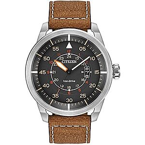 Citizen Eco-Drive Avion 45mm 3-Hand Date Watch w/ Leather Strap $162.65 + Free S&H
