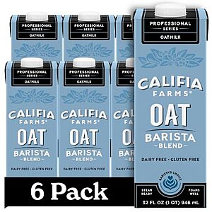 6-Pk 32-Oz Califia Farms Oat Barista Blend Oat Milk $13.75 w/ S&S