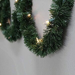 12' Brite Star Christmas Garland w/ Clear Lights