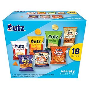 18-Ct Utz Variety Snack Pack $6.80 w/ S&S