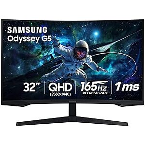 32" Samsung Odyssey G55C 2560x1440 165Hz 1ms Curved Monitor $190 + Free S&H