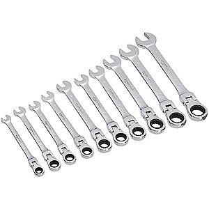 10-Pc Amazon Basics Flexible Gear Ratcheting Wrench Set (Metric)