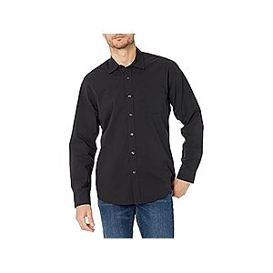 Amazon Essentials Men's Casual Poplin Shirt (Black): Small $4.80, Large $4.55 + Free S&H w/ Prime