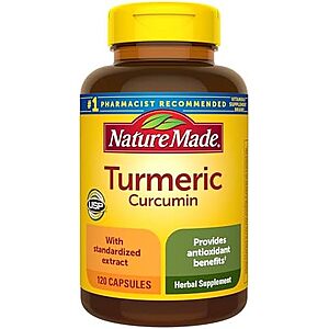 Select Accounts: 120-Ct 500mg Nature Made Turmeric Curcumin Capsules $7 w/ S&S