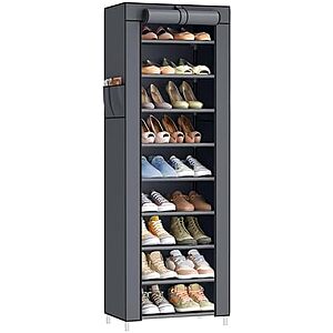 10-Tier SONGMICS Shoe Rack w/ Cover (Holds 20 Pairs)