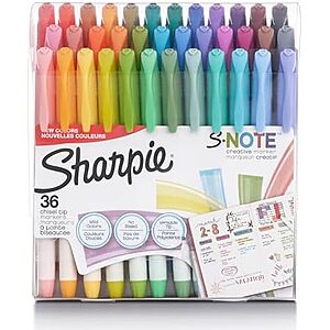 Select Accounts: 36-Ct Sharpie S-Note Chisel Tip Pastel Markers & Highlighters $8.90 w/ S&S