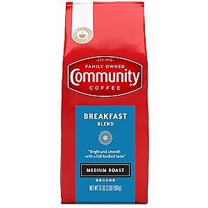 32-Oz Community Coffee Ground Coffee (Breakfast Blend) $7.25 w/ S&S