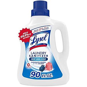 Select Accts: 90-oz Lysol Laundry Sanitizer Liquid Detergent (Crisp Linen) $8.45 w/ S&S