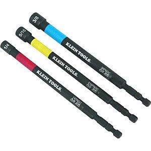 3-Pc Klein Tools Magnetic Color-Coded Power Nut Setter Set