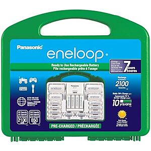 Panasonic eneloop Super Power Pack w/ 12x AA, 4x AAA, 2x C & D Adapters $44.05 + Free S&H