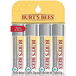 4-Pk 0.15-Oz. Burt's Bees Ultra Conditioning Lip Balm $8.25 w/ S&S