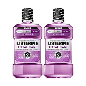 Select Accts: 2-Pk 33.8-Oz Listerine Total Care Anticavity Fluoride Mouthwash $10.05 w/ S&S