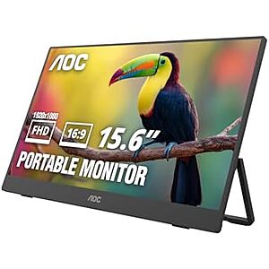 15.6" AOC 1080p 60Hz Portable IPS Monitor w/ USB-C, Mini HDMI & Built-In Speakers $60 + Free S&H
