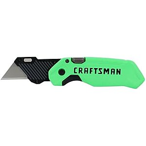 CRAFTSMAN High-Visibility Folding Utility Knife w/ Drop-Down Blade Storage