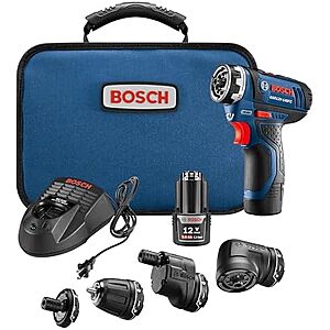 Bosch 12V Flexiclick 5-In-1 Cordless Multi-Head Electric Screwdriver Drill Set $141.55 + Free S&H