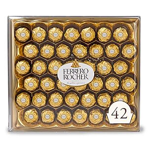 42-Ct Ferrero Rocher Gourmet Hazelnut Milk Chocolate (18.5-Oz) $13.70 w/ S&S