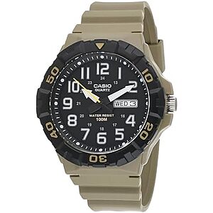 44mm Casio MRW200H Men's Analog Watch (Beige/Black)