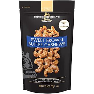 3.5-Oz Squirrel Brand Sweet Brown Butter Glazed Roasted Cashews $2.50 w/ S&S