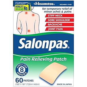 60-ct Salonpas Pain Relieving Patches $5.55 w/ S&S