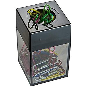 Officemate Magnetic Paper Clip Dispenser (Black/Smoke)