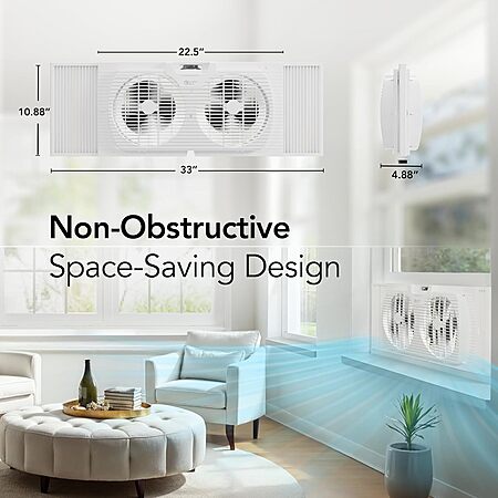 $28: 9″ BLACK+DECKER Comfort Zone Twin Window Fan (CZ319WT2) at Amazon